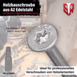 SCREWREBEL Spanplattenschraube aus austenitischen Edelstahl A2 mit S2 Stahlbit