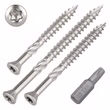SCREW REBEL Terrassenschraube ST-FIX Edelstahl A4 - 5,0 x 50mm, 200 Stück, TX 25, Zier-Senkkopf, Reibteil, Sägezahn Gewindeschliff, Cut-Spitze, passiviert, gewachst inkl. S2-Bit