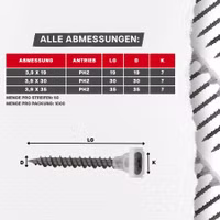 masstabelle-gipsplattenschrauben.jpg Maßtabelle für gegurtete Gipsplattenschrauben