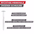 Wichtige Merkmale der SCREW REBEL PanelFix Holzbauschraube mit Tellerkopf