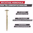 Übersicht Vorteile Tellerkopfschraube im Vergleich zu Standard Schrauben Holzbau